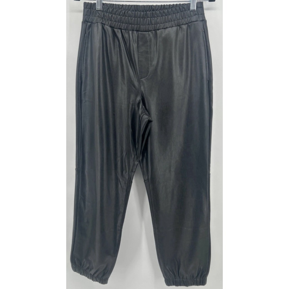 Sanctuary Minimalist Edgy Faux Leather Joggers Sleek Streetwear Cyber-Goth Sz M
